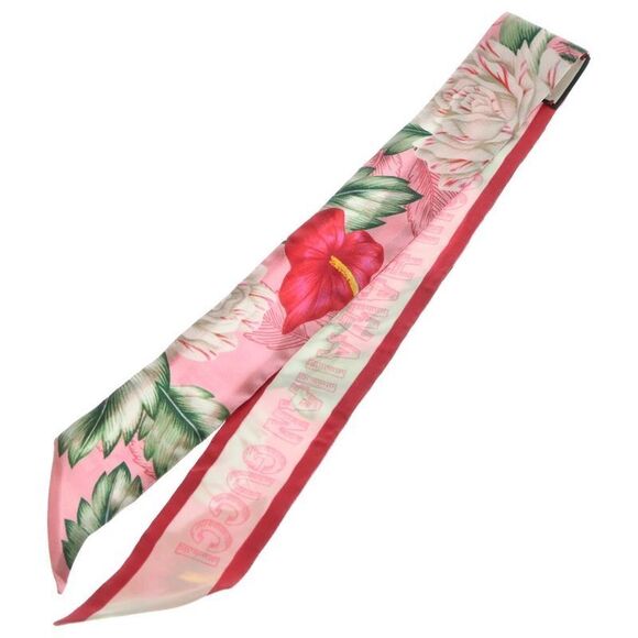 Gucci Accessories - Gucci Flower Floral Pattern Silk Neck Bow Scarf Pink Women's 631432